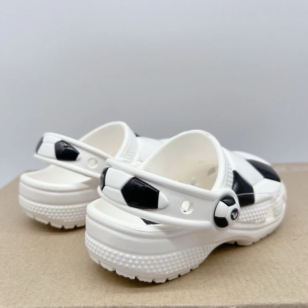 Crocs Classic Sports Kid's Soccer Clogs White Black Size C 7